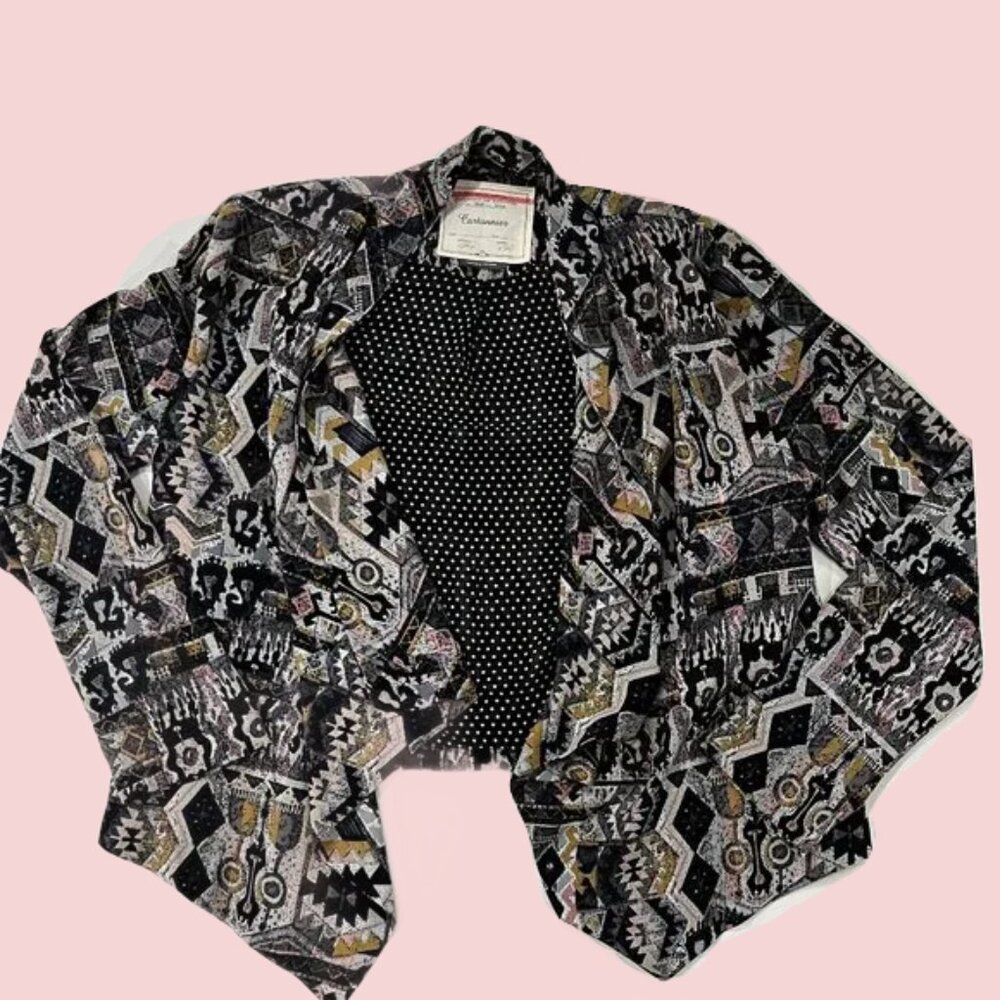 Women's Jacket Anthropologie "Cartonnier" Multicolor Patterned Blazer Size Large